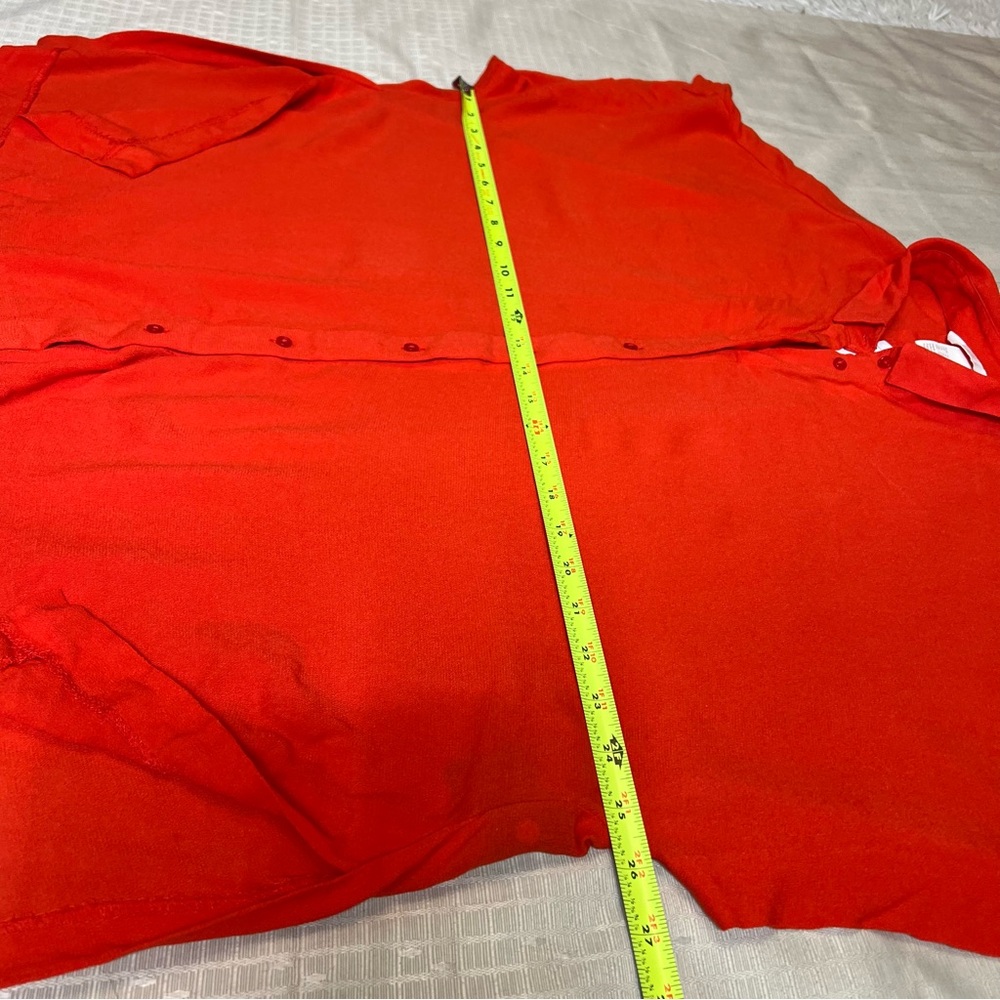 H&M Red button down blouse Short Sleeve Side Slits NWT Us Size 12 office casual - Picture 10 of 11